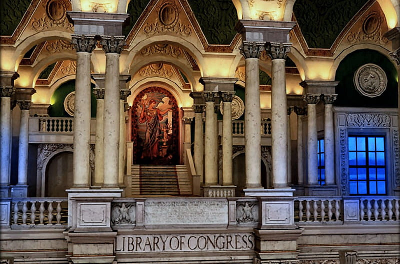 Library of Congress 1, art, painting, wide screen, computer graphics, illustration, artwork, HD wallpaper