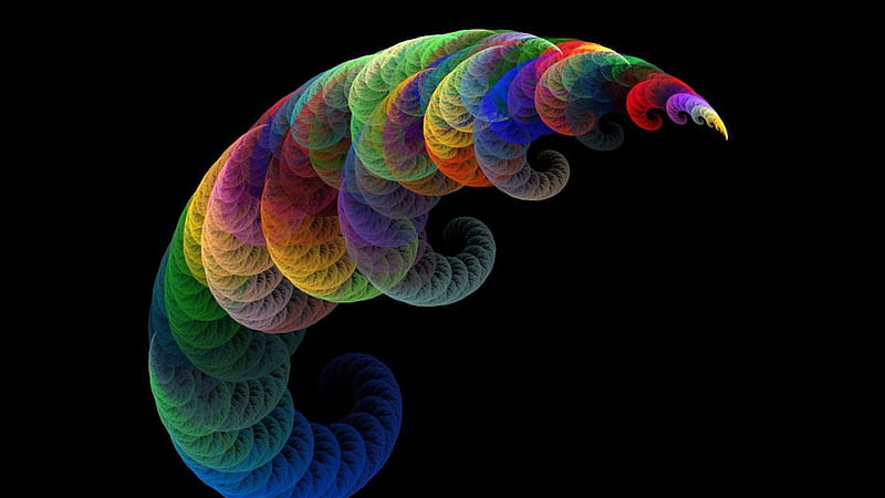 rainbow quill, rainbow, apophysis, quill, fractal, HD wallpaper