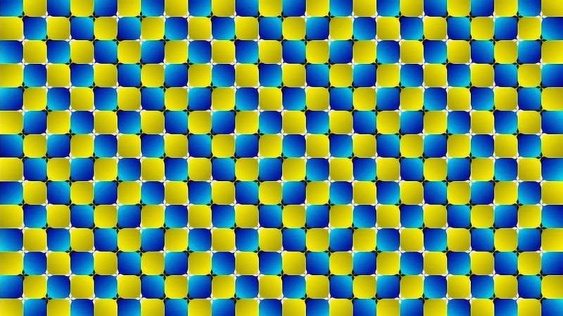 Blue And Yellow Optical Illusion Trippy, HD wallpaper