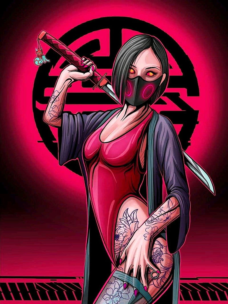 Artist-mus-tattoo, girl, super, sword, HD phone wallpaper