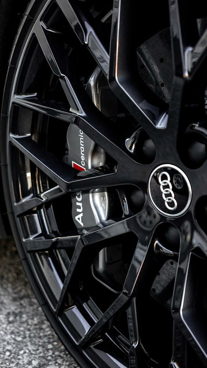 Audi R8 wheel, audi r8, black, car, supercar sports, new, carbon, HD phone wallpaper