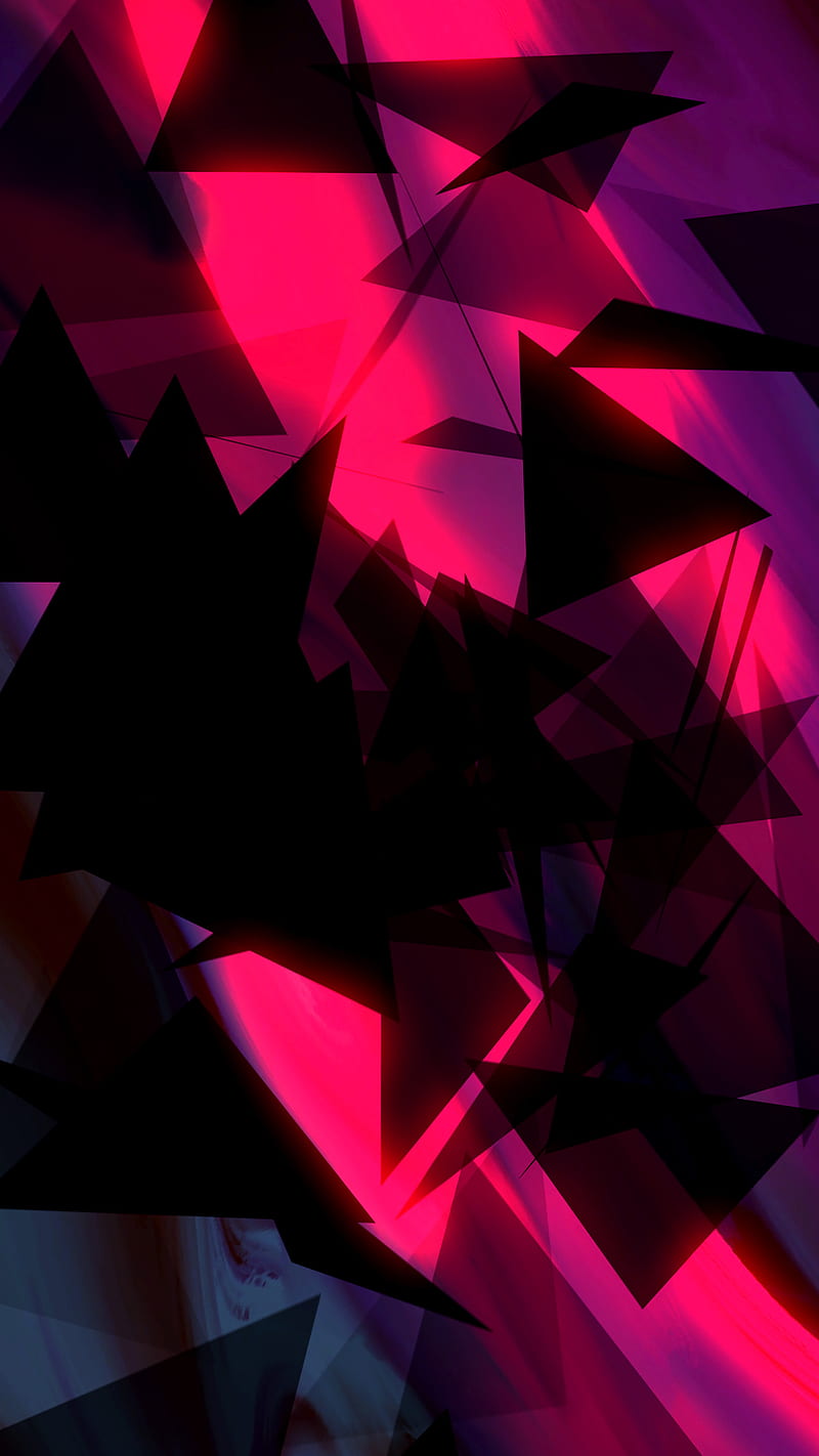 Razr Powr, Electric, abstract, art, contast, digital, fluorescent, glowing, neon, oled, pink, power, red, trangles, vibrant, HD phone wallpaper