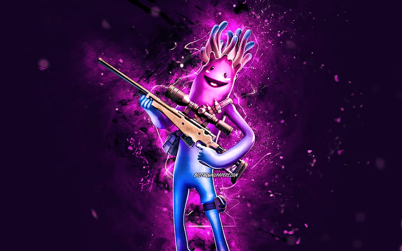 Jellie violet neon lights, Fortnite Battle Royale, Fortnite characters, Jellie Skin, Fortnite, Jellie Fortnite, HD wallpaper