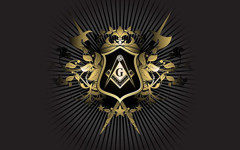 Masonic Crest, masonic, masonry, crest, fraternity, compass, symbol, square, mason, mason, HD wallpaper