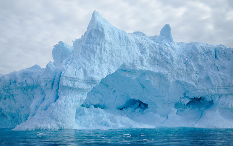 Iceberg, The Arctic Ocean, ice, water concepts, melting glaciers concepts, HD wallpaper