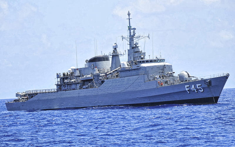 F Uniao, F-45, Brazilian warship, frigate, Brazilian Navy, seascape, Brazilian frigates, HD wallpaper
