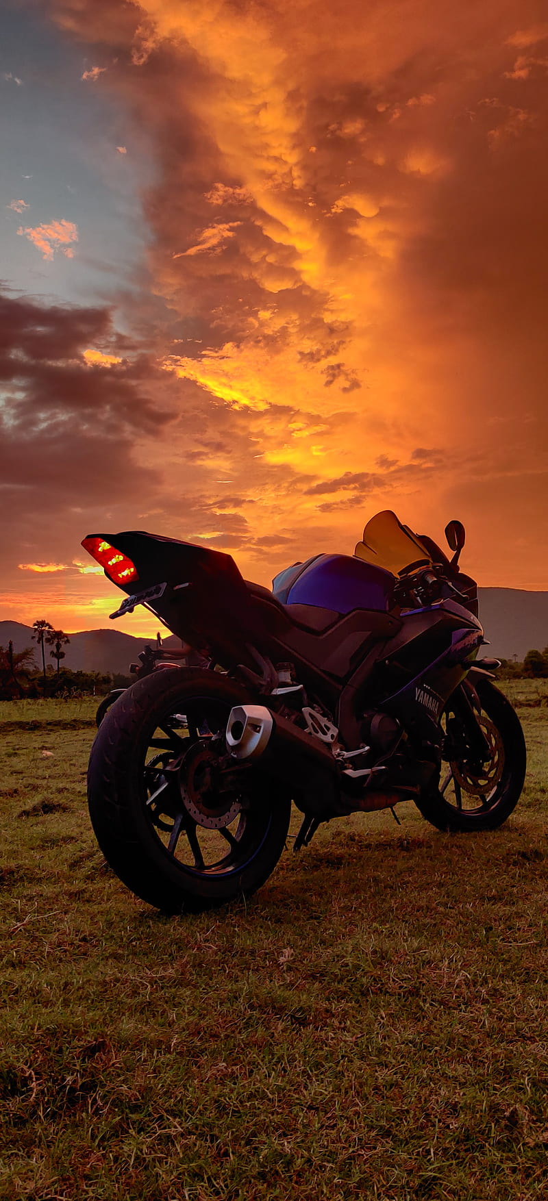 R15v3, bike, motorcycle, r15, sunset, HD phone wallpaper