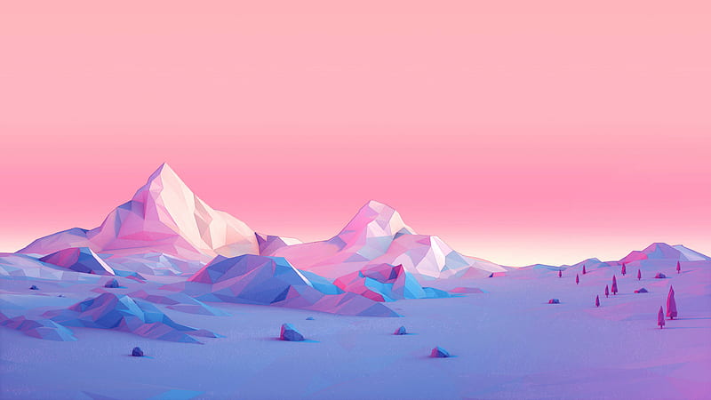 Polygon Mountains Minimalist, low-poly, polygon, mountains, minimalism, artist, artwork, digital-art, minimalist, HD wallpaper