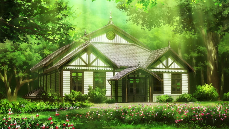 Mahoutsukai no Yome, house, japanese, movie, novel, manga, japan, green, anime, garden, HD wallpaper