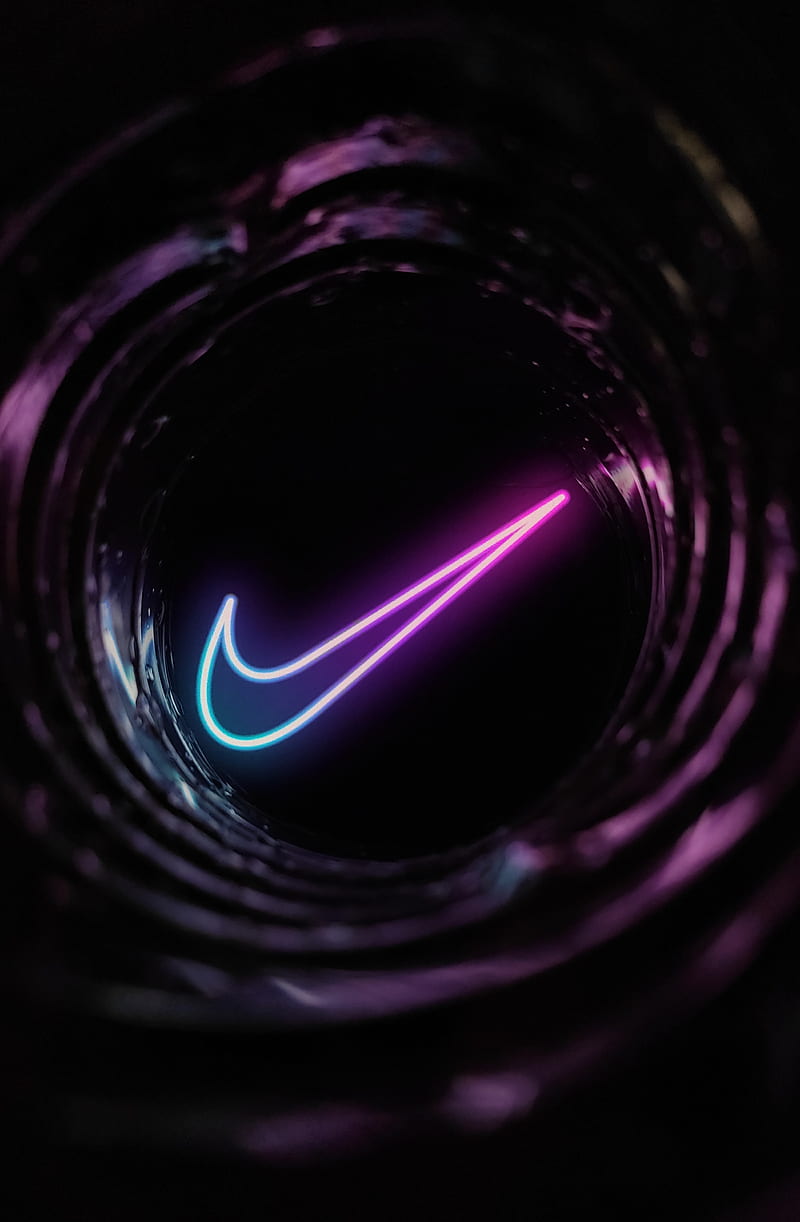 Nike logo neon, android, ios, logk, HD 