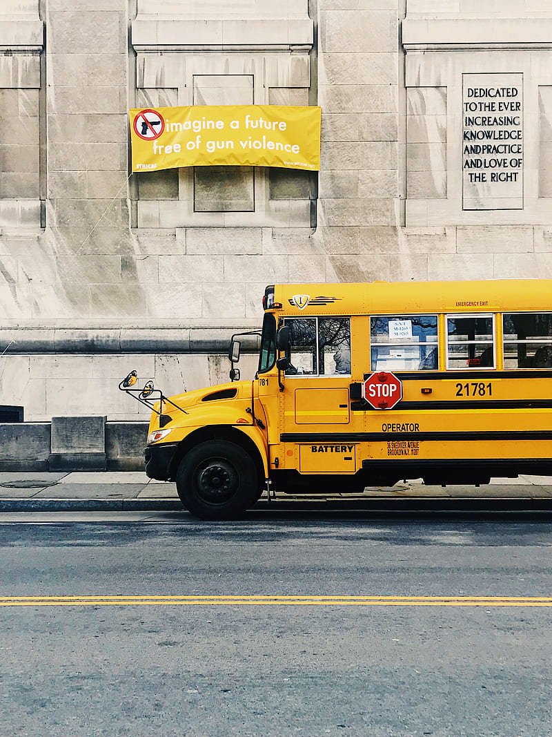 yellow school bus, HD phone wallpaper