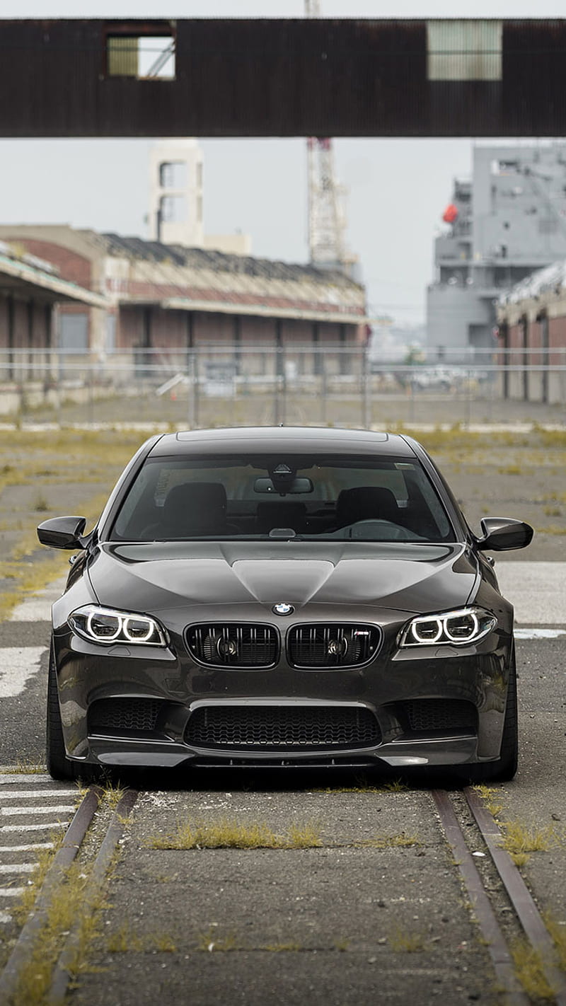 BMW M5, black, car, f10, front view, m power, sedan, tuning, vehicle, HD phone wallpaper