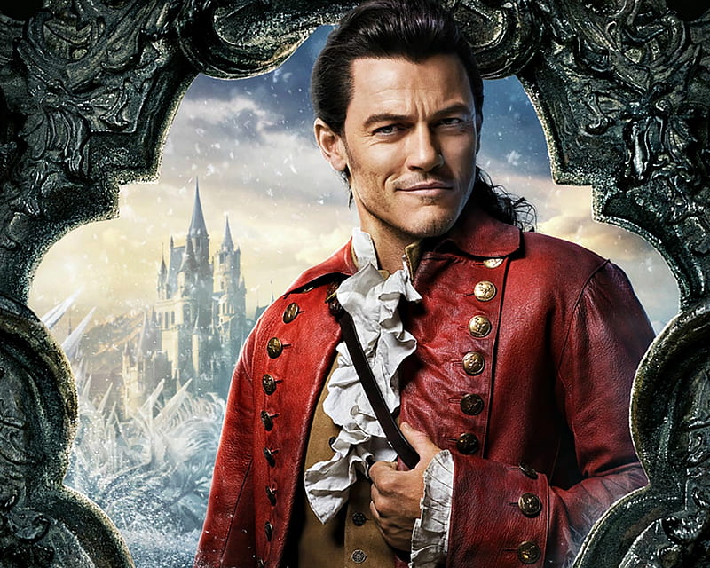 Beauty and the Beast 2017, red, beauty and the beast, movie, man, gaston, fantasy, Luke Evans, actor, disney, HD wallpaper