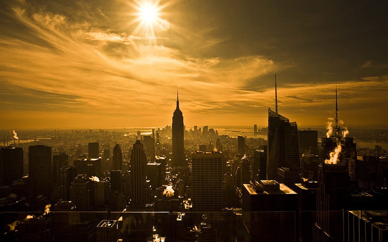 empire state building new york city-The urban landscape graphy, HD wallpaper