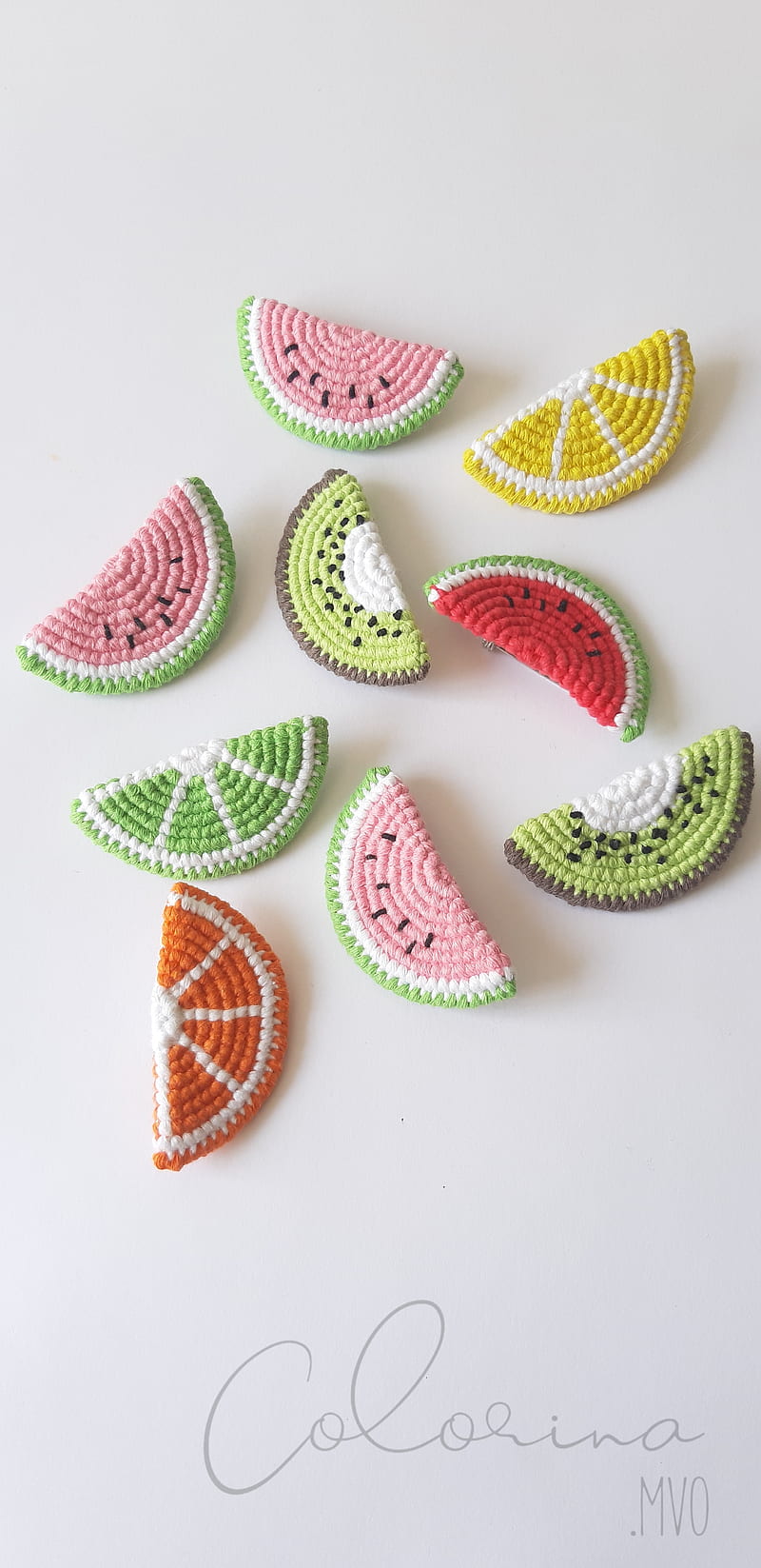 Fruit, bonito, colorina, colorinamvo, crochet, cute, heart, love, HD phone wallpaper