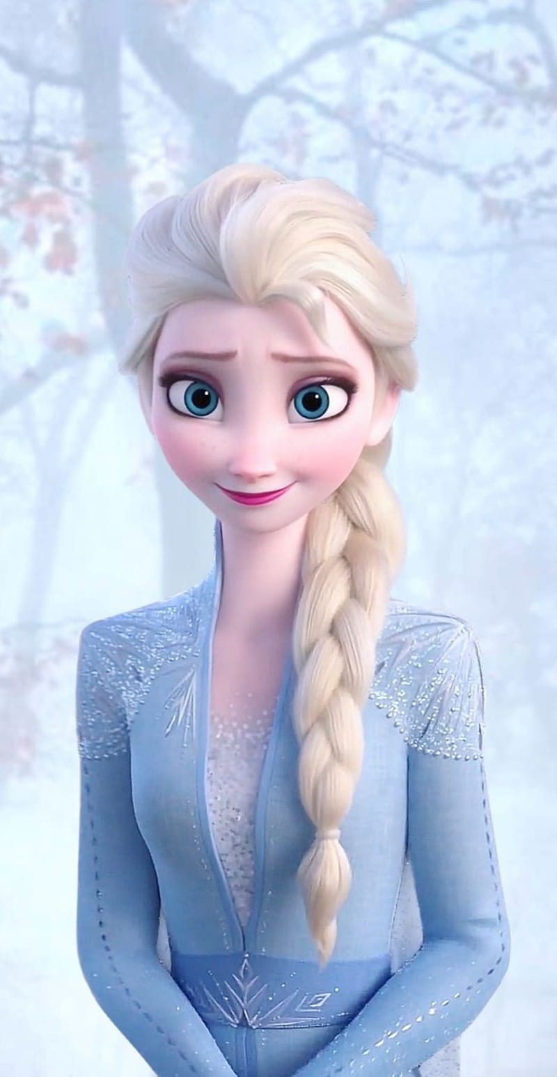 Frozen 2 Elsa white dress hair down mobile. iphone disney princess