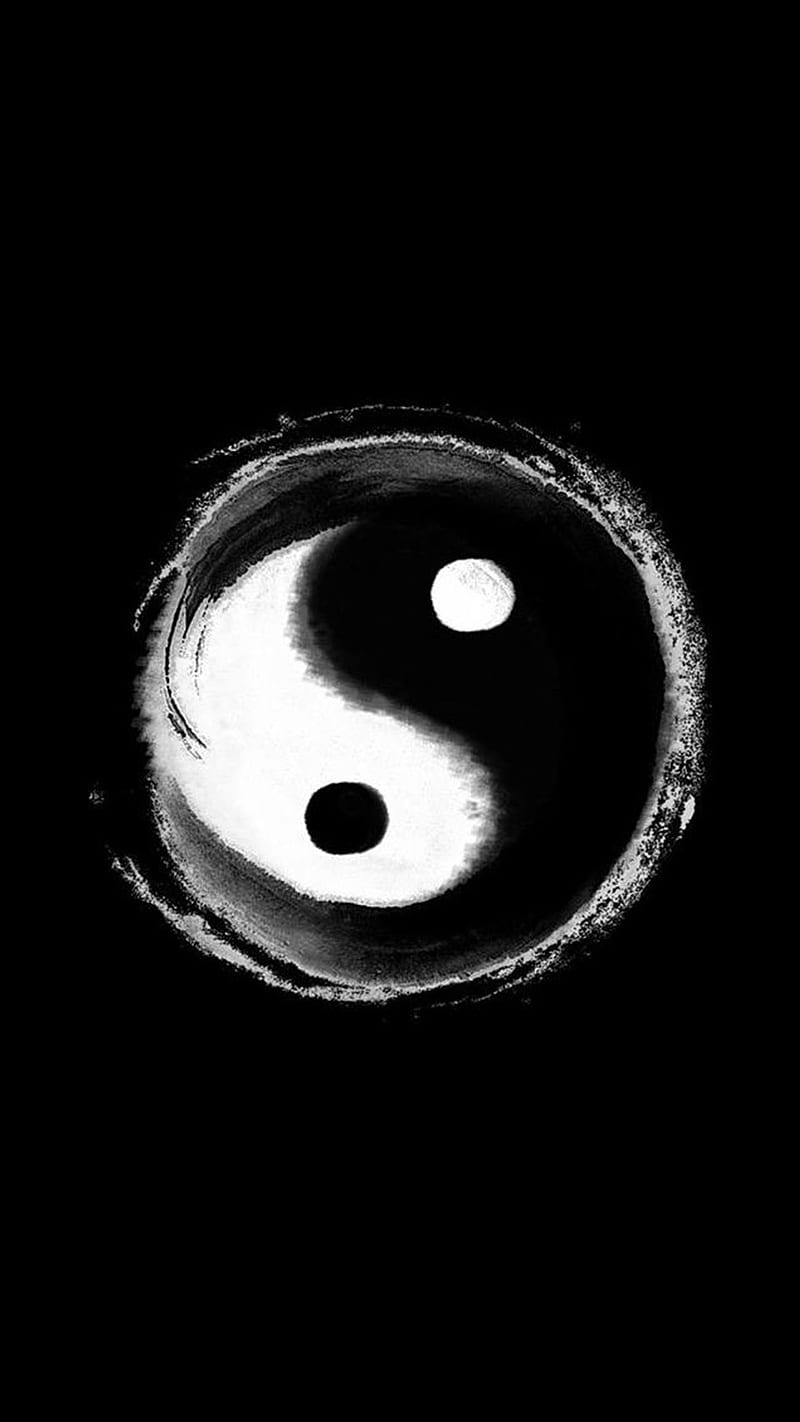 yin yang, balance of forces, black, chinese philosophy, s7, s8, white, HD phone wallpaper