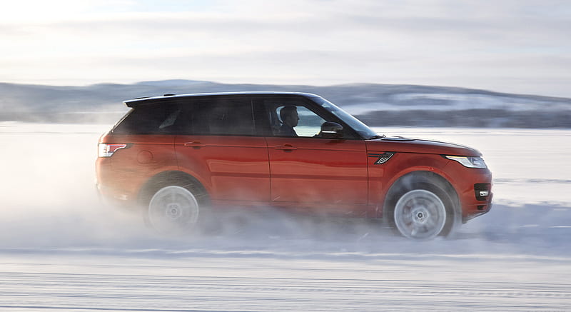 2014 Range Rover Sport Chile Red in the snow - Side , car, HD wallpaper