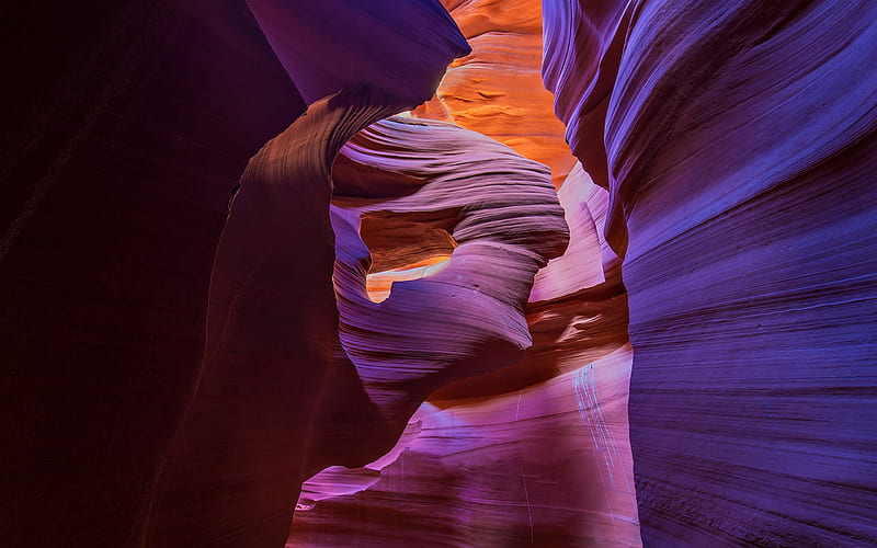 Antelope canyon, purple rocks, canyon, beautiful rocks, Page, Arizona, USA, Navajo, HD wallpaper