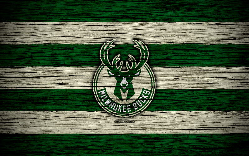 Milwaukee Bucks, NBA, wooden texture, basketball, Eastern Conference, USA, emblem, basketball club, Milwaukee Bucks logo, HD wallpaper