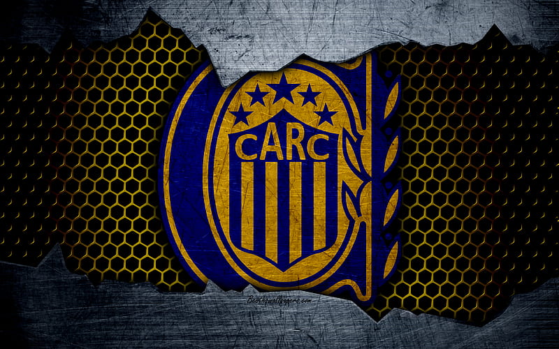 Rosario Central Superliga, logo, grunge, Argentina, soccer, football club, metal texture, art, Rosario Central FC, HD wallpaper