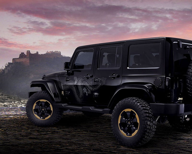 jeep, wrangler, dragon, concept, auto, black, suv standard 5:4 background, 1280X1024 Jeep, HD wallpaper