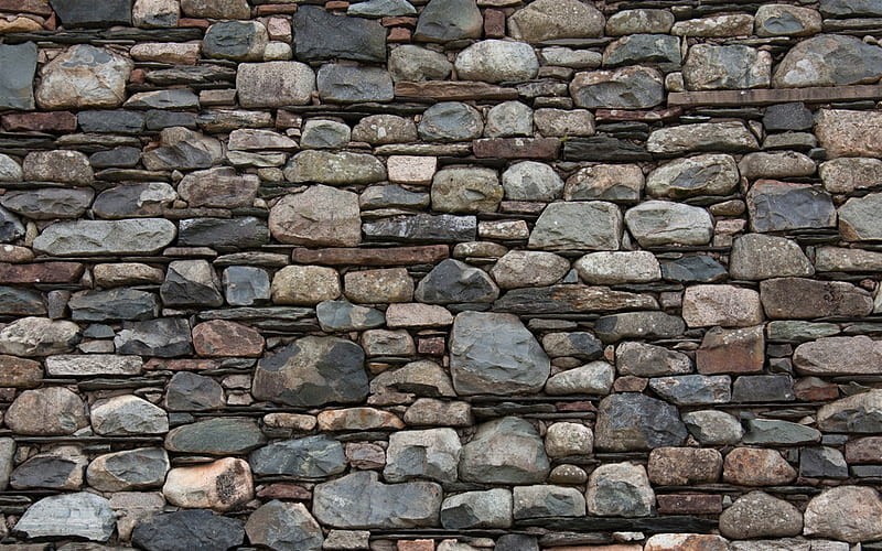 masonry, gray stone texture, stone wall, gray background, gray stone masonry texture, HD wallpaper