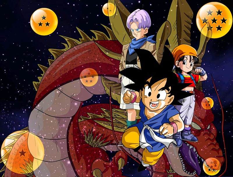 Dragon Ball, Dragon Ball GT, Goku, Pan (Dragon Ball), Trunks (Dragon Ball),  Giru (Dragon Ball), HD wallpaper