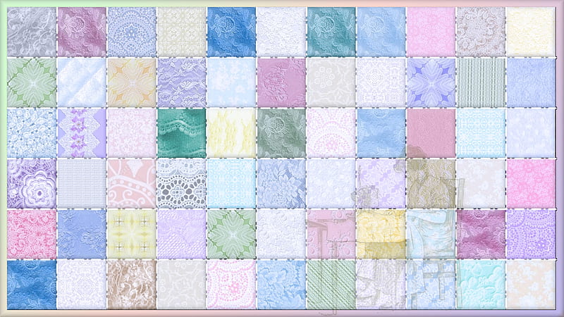 Block Party, sewing, quilt, pastels, woman, HD wallpaper