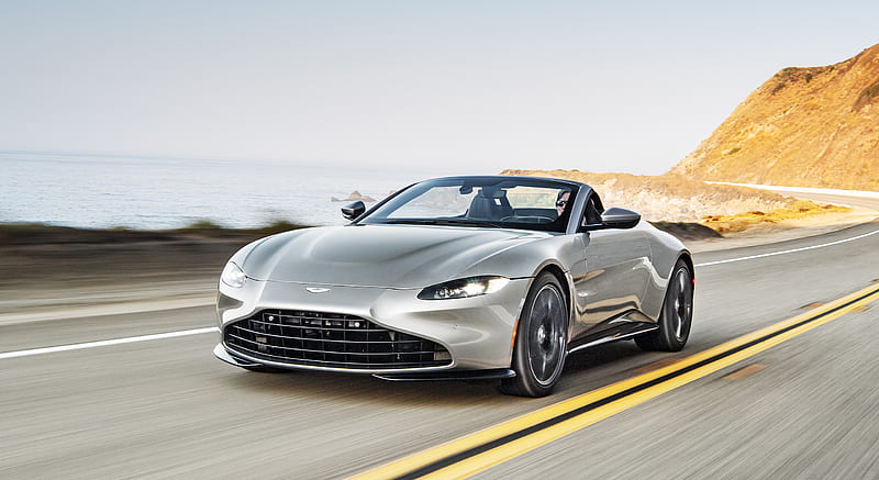 2021 Aston Martin Vantage Roadster (Color: Spirit Silver; US-Spec) - Front Three-Quarter , car, HD wallpaper 2021 Aston Martin Vantage Roadster (Color: Spirit Silver; US-Spec) - Front Three-Quarter , car, HD wallpaper