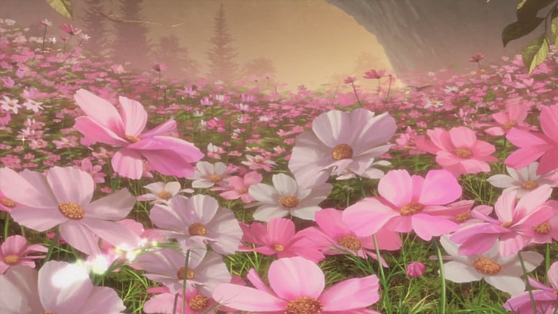 SAO: Flower Bed, pretty, scenic, bonito, floral, sweet, blossom, nice, anime,  HD wallpaper | Peakpx