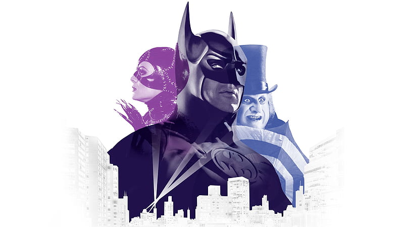 Batman, Batman Returns, Penguin (DC Comics), Catwoman, Michael Keaton, Danny DeVito, Michelle Pfeiffer, HD wallpaper