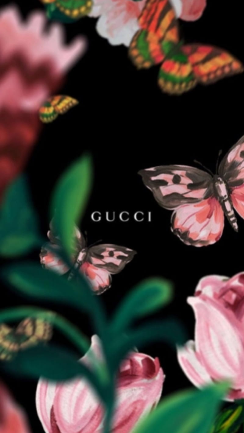 Gucci snake logo, brands, designer, floral, luxury, upscale, HD phone wallpaper