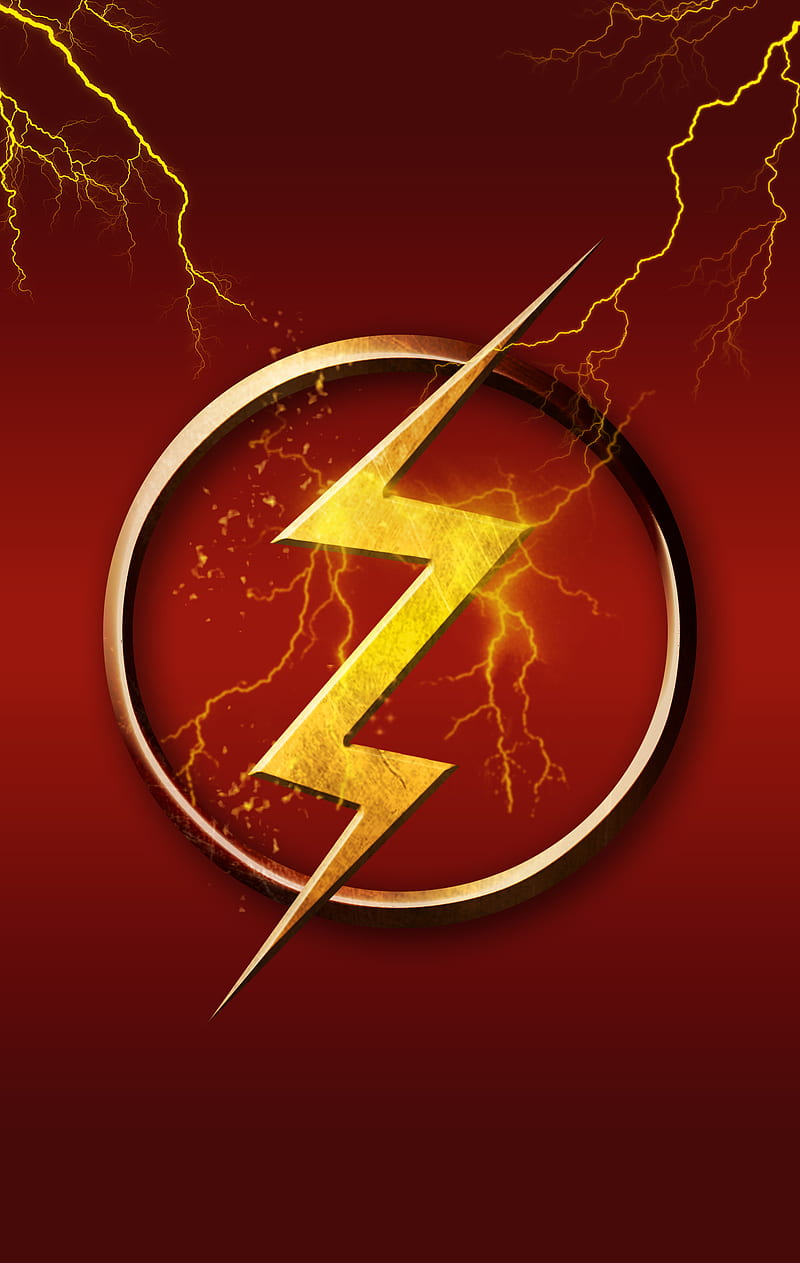Flash Logo , justice, league, logo, marvel, HD phone wallpaper