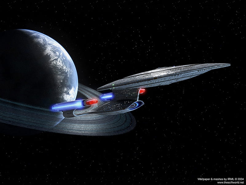 Enterprise leaving orbit, star trek, enterprise, HD wallpaper