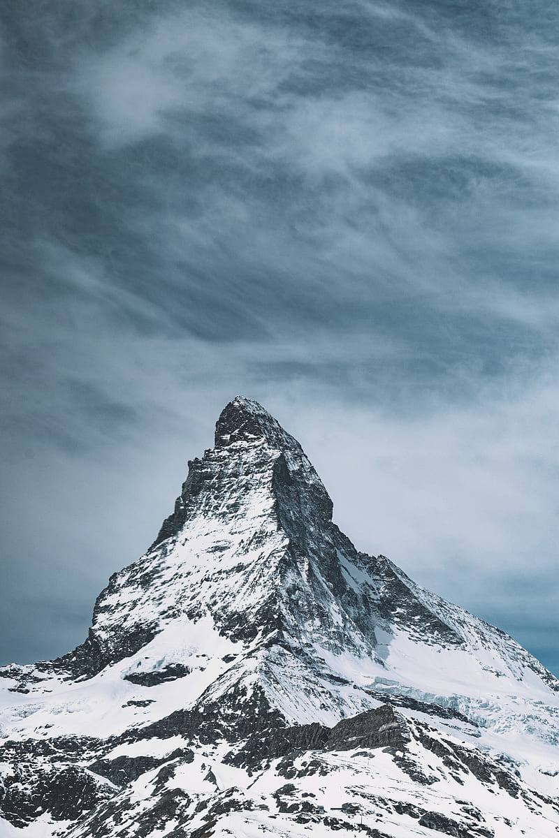 snow-capped mountain during daytime, HD phone wallpaper