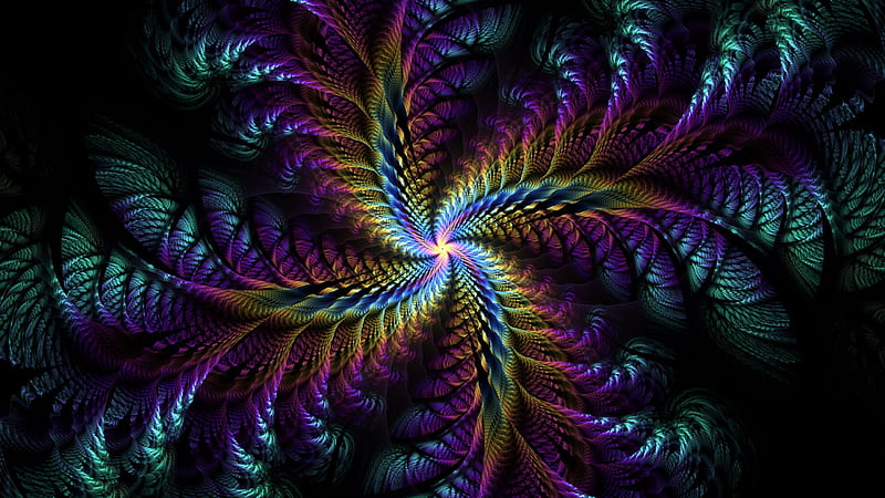 Dark Twisted Fractal Patterns Trippy, HD wallpaper