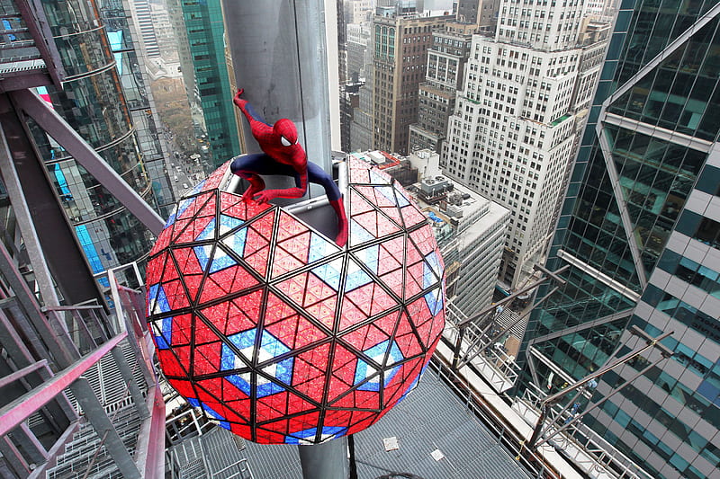 Spiderman Swing Into Times Square, spiderman, HD wallpaper
