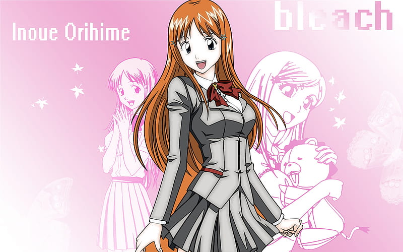 classic inoue, bleach, orange hair, girl, inoue, HD wallpaper