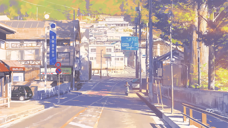 Anime, Original, City, Street, HD wallpaper