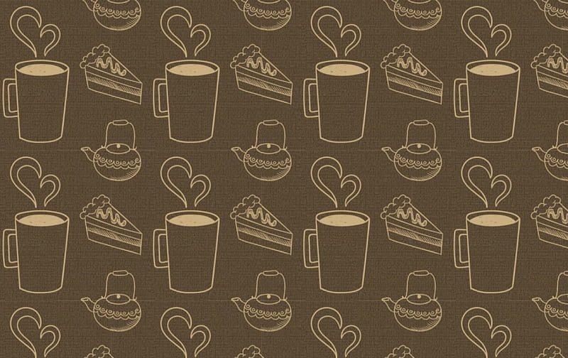 Texture, cake, pattern, coffee, brown, slice, cup, paper, HD wallpaper