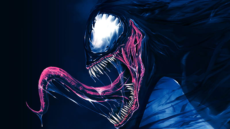 venom, tongue, artwork, Movies, HD wallpaper