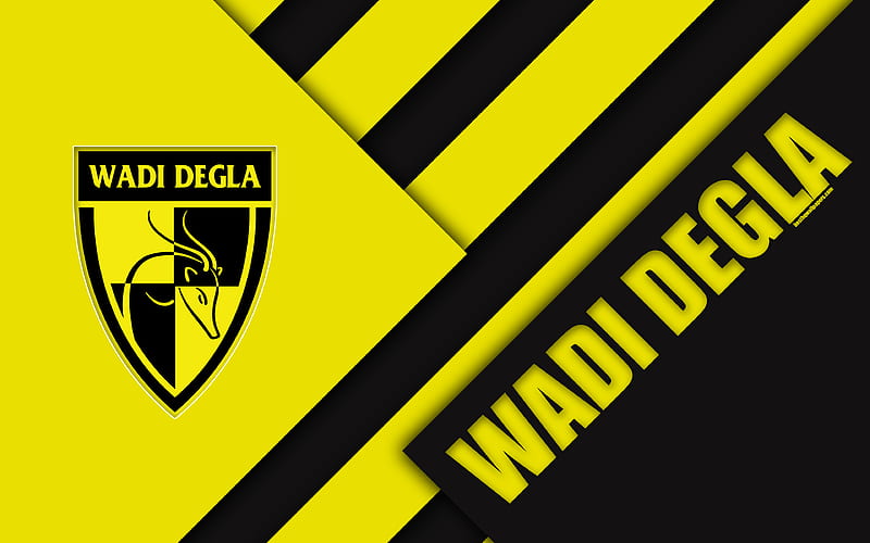 Wadi Degla SC, Egyptian Football Club logo, material design, yellow black abstraction, Cairo, Egypt, football, Etisalat Egyptian Premier League, HD wallpaper