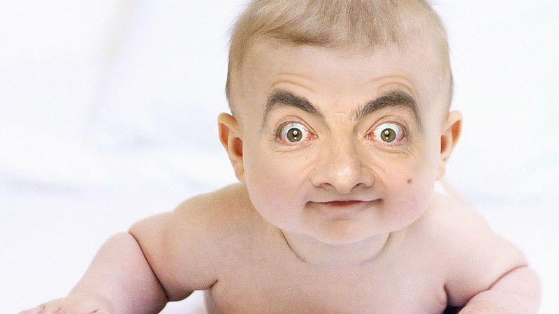 Funny Baby Mr Bean Face White Background Funny Face, HD wallpaper | Peakpx
