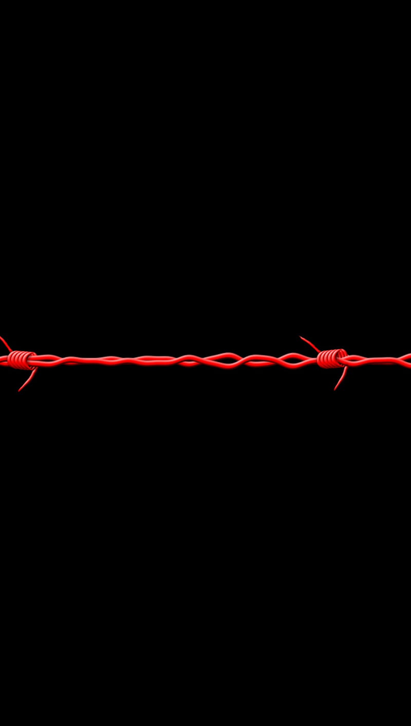 barbed wire, black, red, HD phone wallpaper