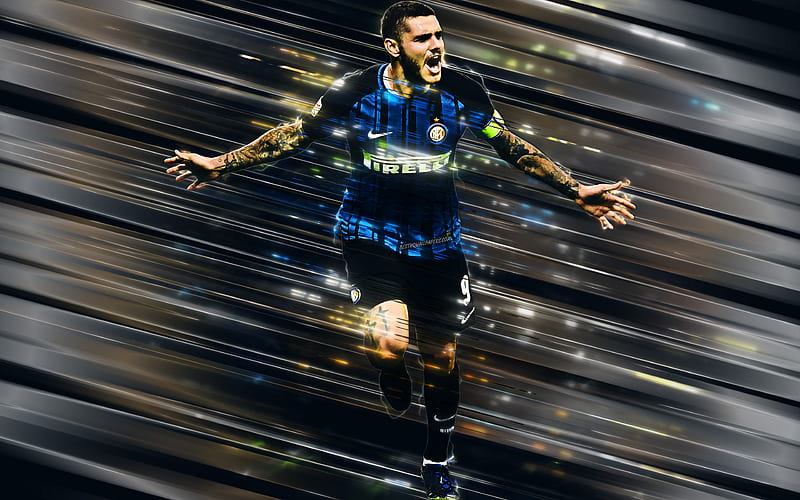 Mauro Icardi, Inter Milan FC, Argentine footballer, striker, Internazionale FC, Star, Football, Champions League, Serie A, Italy, Football players, Icardi, HD wallpaper