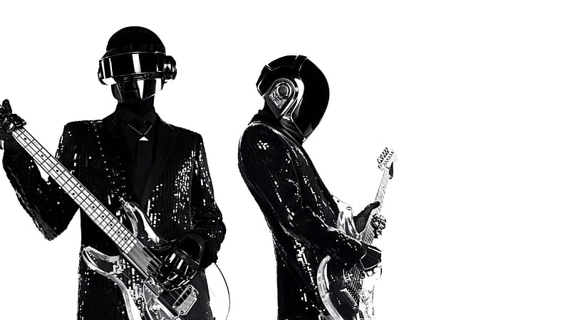 Daft Punk With Guitar In White Background Daft Punk, HD wallpaper