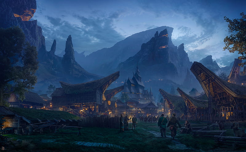 fantasy village mountain