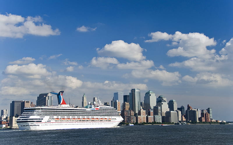 Carnival Triumph cruise ship, Hudson River, New York, USA, HD wallpaper