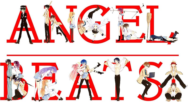 Anime, Yui (Angel Beats!), Angel Beats!, Yuri Nakamura, Kanade Tachibana, Eri Shiina, Hinata Hideki, Yuzuru Otonashi, Shiori Sekine, Noda (Angel Beats!), Ayato Naoi, Fujimaki (Angel Beats!), Ooyama (Angel Beats!), Takamatsu (Angel Beats!), Tk (Angel Beats!), Hisako (Angel Beats!), Masami Iwasawa, Matsushita (Angel Beats!), Miyuki Irie, Takeyama (Angel Beats!), Yusa (Angel Beats!), Chaa (Angel Beats!), HD wallpaper